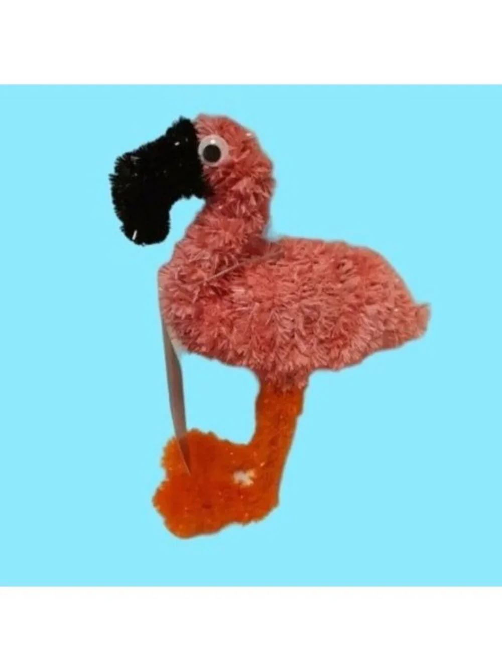 Pink Flamingo Tinsel Figure Party Decoration Ornament 7 inch